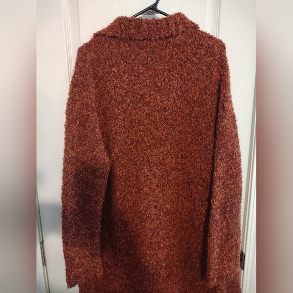 Cignal fluffy red cardigan, long, size L. - Picture 2 of 6